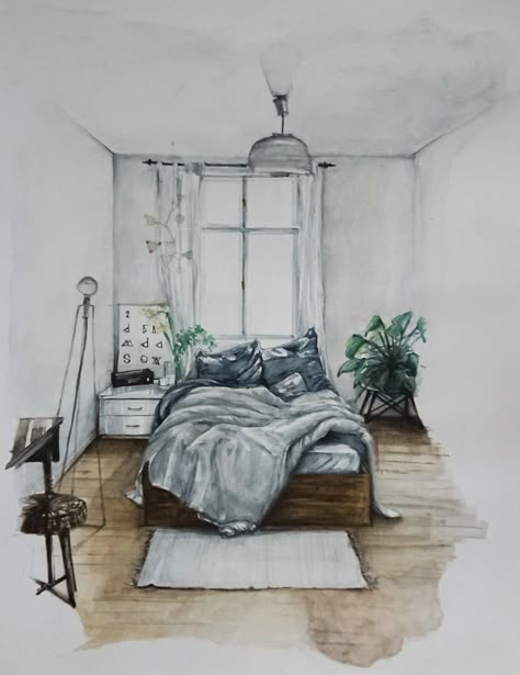 Interior Sketch Designs That Transform Your Living Space Interior Hand Rendering, Interior Design Watercolor Sketch, Drawing Furniture Interior Design, Interior Design Painting, Room Architecture, Interior Architecture Sketch, Interior Design Portfolio Layout, Furniture Design Sketches, Drawing Interior