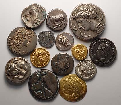 Ancients: Getting Started with Ancient Coins Ancient Currency, Ancient Coin, Foreign Coins, Silver Dollar Coin, Old British Coins, Ancient Roman Coins, Gold And Silver Coins, Roman Coins, Greek Coins