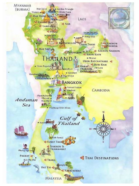 Map Of Thailand, 10 Days In Thailand, Thailand Tourist, Thailand Destinations, Hat Yai, Udon Thani, Thailand Map, Thailand Honeymoon, Khon Kaen