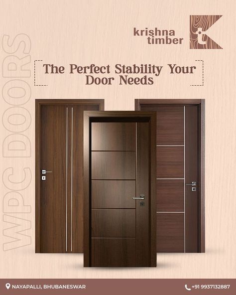 Door Social Media Design, Door Catalog Design, Munnar Resorts, Door Advertising, Wpc Doors, Interior Design Basics, Door Name Plates, Flush Door Design, Door Design Photos