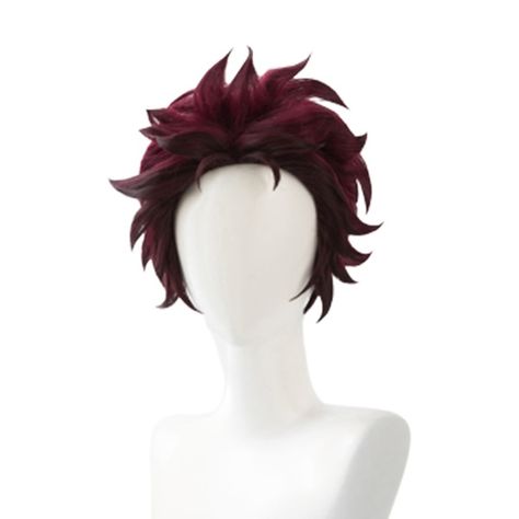 Demon Slayer: Kimetsu no Yaiba Tanjiro Kamado Short Chestnut Brown Heat Resistant Hair Cosplay Costume Wig Wig Cap | Wish Xmas Hair Accessories, Nezuko Cosplay, Hair Net, Tanjiro Kamado, Demon Slayer Kimetsu No Yaiba, Chestnut Brown, Costume Wigs, Long Curly Hair, Kimetsu No Yaiba