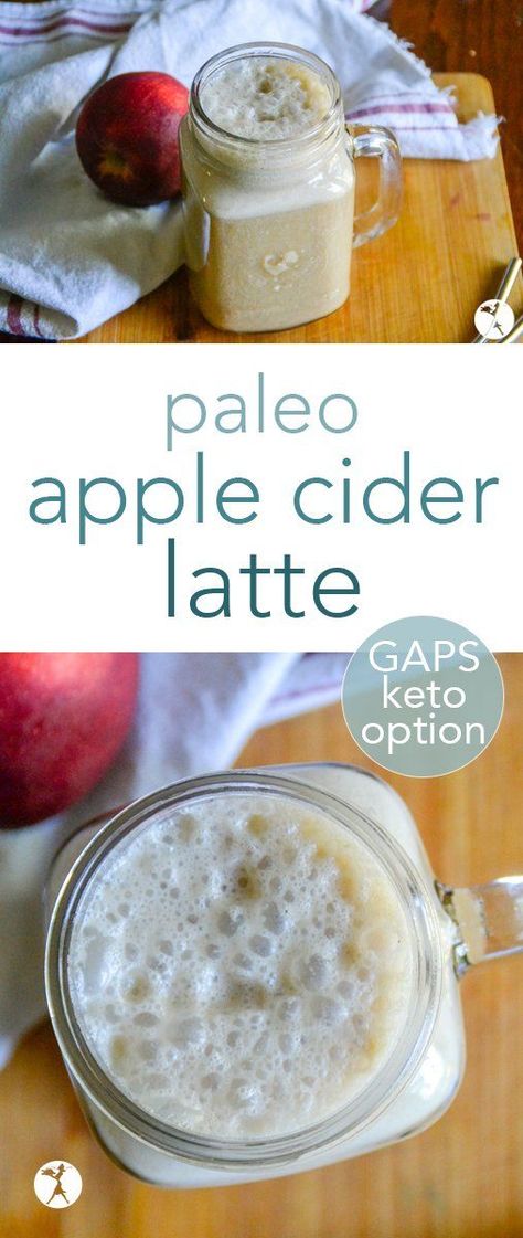 Paleo Apple Cider Latte :: GAPS-friendly, low-carb option Paleo Apple Cider, Paleo Apple, Gaps Recipes, Keto Healthy, Apple Cider Recipe, Apple Treat, Cider Recipe, Gaps Diet, Homemade Applesauce