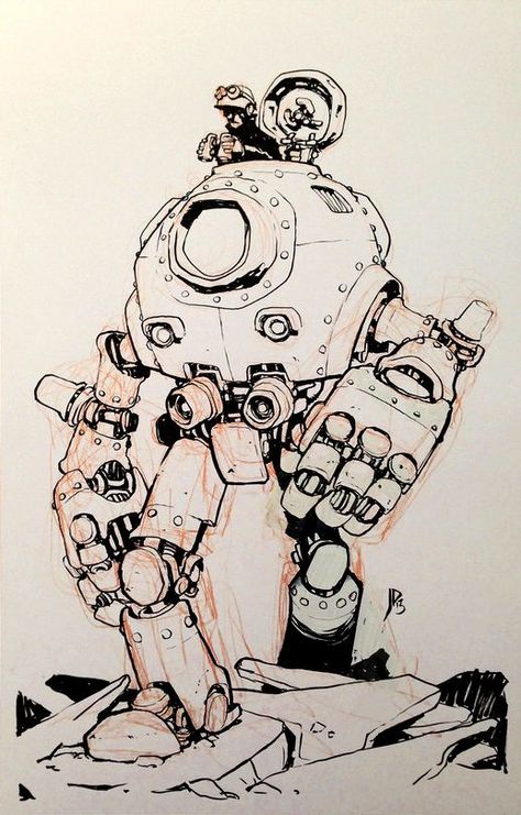 Missile Drawing, Mecha Character Design, Robot Reference, Robot Drawing, Mecha Art, Jake Parker, Robot Sketch, Mech Design, Short Comic