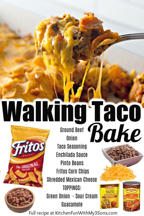 Walking Taco Bake, Easy Frito Pie, Frito Pie Casserole, Frito Pie Recipe, Walking Taco, Ground Beef Chili, Southern Thanksgiving, Frito Pie, Thanksgiving Menu Ideas