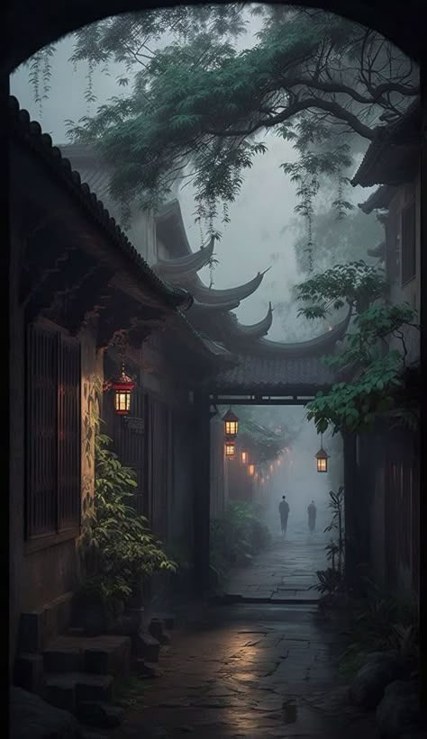 Fantasy Worlds, Chinese Landscape, Japanese Landscape, Japan Aesthetic, Fantasy Places, Cool Wallpapers Art, Fantasy Art Landscapes, 판타지 아트, Dreamy Art