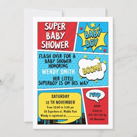 $2.80 | Boys Superhero Baby Shower Invitation #superhero baby shower invitation, superhero theme baby shower invitation, baby shower invitation superhero, baby shower invitation for boy, boys baby shower invitation superhero, boys baby shower invitation, zgroupon Super Hero Baby Shower, Super Hero Baby, French Baby Shower, Superhero Baby Shower, Boho Baby Shower Invitations, Woodland Baby Shower Invitations, 12 November, Invitation Baby Shower, Baby Shower Fun