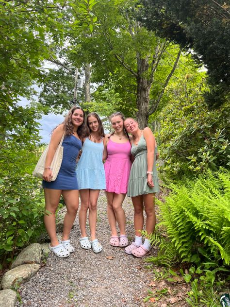 #besties #girlies #dress #summer #nature #crocs Outfits With Crocs Summer, Crocs With Dress Outfit, Crocs With Dress, Crocs Ootd, Crocs Outfit Summer, White Crocs Outfit, Crocs Summer, Crocs Outfit, White Crocs