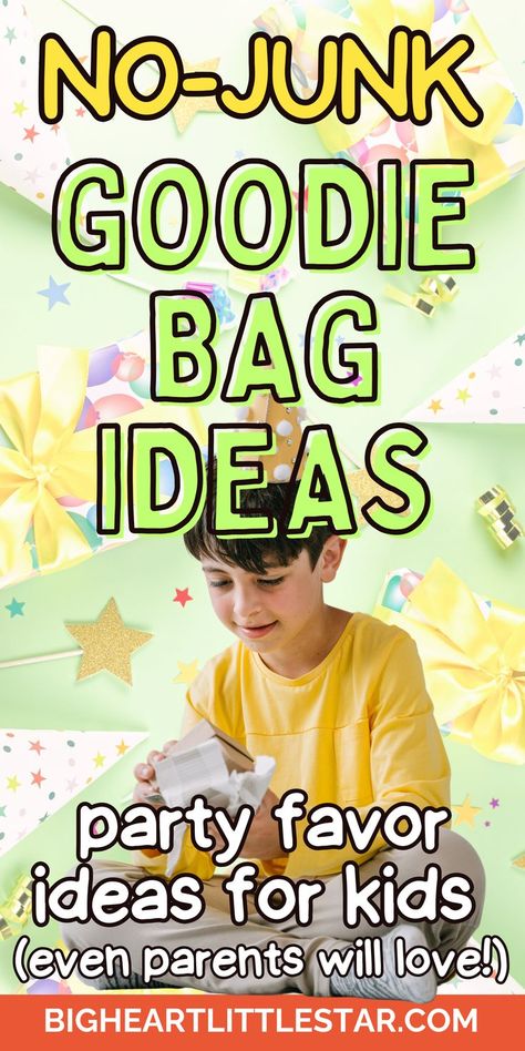 Say goodbye to junk-filled goodie bags with these 12 fun party bag alternatives! Perfect for a birthday party, these eco-friendly and cheap ideas include reusable gifts and personalized items that kids will love. Make your next party memorable with these thoughtful, no-junk party favors. Party Bag Alternative, Birthday Party Goodie Bags, Eco Friendly Birthday Party, Cute Party Favors For Kids, Party Favors That Aren't Junk, Sustainable Goodie Bags, Goody Bags For Kids Easy Kids Party Favors, Plastic Free Party Bags Kids, Sustainable Party Favors, Alternative Party Bag Ideas, Party Pack Ideas For Kids Goodie Bags, Kids Party Goodie Bag Ideas, Boys Party Favor Ideas, Unique Kids Party Favors, Unique Party Favors For Kids