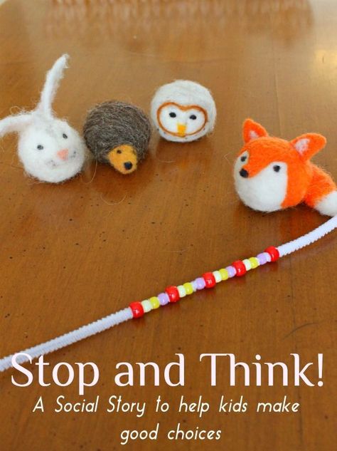 This is a fabulous social story to help children learn to STOP and THINK before dealing with problems! #howweelearn #socialemotional #preschool Pyramid Model, Stop And Think, Social Skills Groups, Social Story, Social Emotional Development, Social Thinking, School Social Work, Social Emotional Skills, Emotional Skills