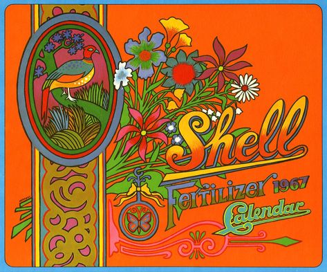 1967 Shell Fertilizer Calendar | Designed and illustrated by… | Flickr 60s Art, Graphic Design Fun, Calendar Design, Art Party, Abstract Expressionist, Retro Art, Vintage Graphics, Original Prints, Vintage Ads