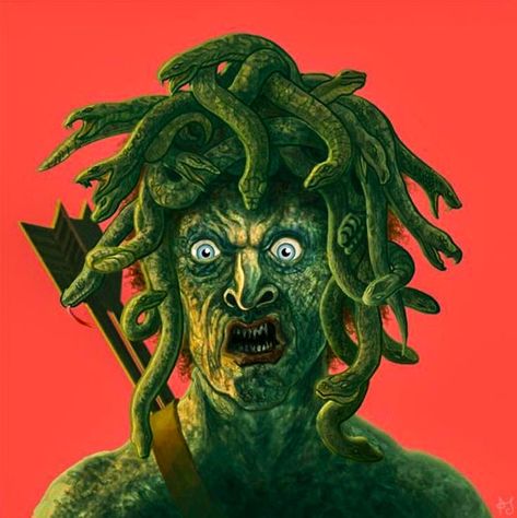 Medusa Clash Of The Titans, Clash Of The Titans 1981, Medusa Artwork, Ray Harryhausen, Clash Of The Titans, Medusa Tattoo, The Titans, Horror Monsters, Horror Movie Art