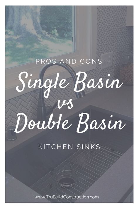 Single Basin vs. Double Basin Kitchen Sinks Double Sink Kitchen, Kitchen Sink Options, Sink Remodel, Kitchen Sink Remodel, New Kitchen Sink, Kitchen Sink Ideas, Double Basin Kitchen Sink, Single Sink Kitchen, Single Basin Kitchen Sink