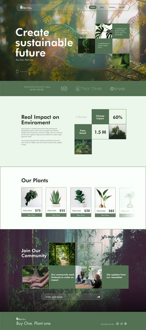 Website / Landing Page Plant Nursery Website Design, Pretty Web Design, Ecommerce Ui Design, Web Site Template, Webpage Design Layout, Desain Ux, Website Landing Page Design, Business Landing Page, Creative Landing Page