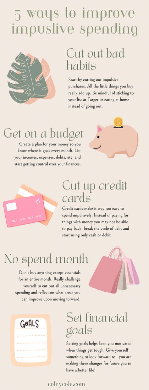 It’s time to take back control of your money and cut out the impulsive spending habits for good. But how? Here are 5 things you can try in order to kick your bad spending habits to the curb. #Smart #Money #Saving #Motivation #Financial #Strategies #Trends #and #Wealth #Ideas #How #Freedom #Inspo #to #HomeTrends #Build #Achieve Impulsive Spending, Saving Motivation, Impulse Spending, Chic Office Wear, How To Build Wealth, Money Planner, Monthly Budget Planner, Saving Strategies, Financial Strategies