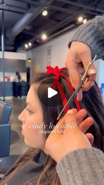 Beauty Launchpad on Instagram: "Cindy Lou WHO?! 😍❤️

Check out this holiday hairstyle from @haleyvalentinehair inspired by Cindy Lou Who 💚✨

Share this post with a fellow hairstylist or client who would love this look by tagging them below ⬇️

#christmashair #holidayhair #winterhair #cindylouwho #thegrinch #hairinspo #hairtutorial #haireducation" Cindy Lou Who Inspired Hair, Cindy Lou Who Makeup, Grinch Hairstyles, Christmas Hai, Who Hair, Cindy Lou Who Hair, Spirit Days, Cindy Lou Who, Cindy Lou