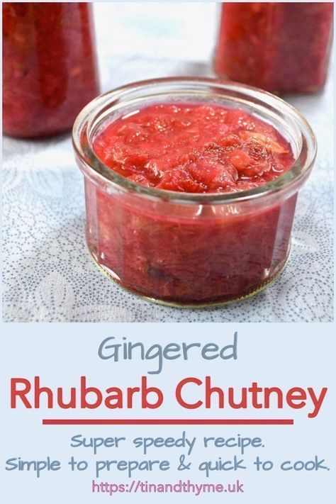 Rhubarb Ginger Chutney: How to Easily Make Your Own | Tin and Thyme Vegetarian Low Carb, Rhubarb Chutney, Ginger Chutney, Being Vegan, Relish Recipes, Happy Kitchen, Rhubarb Recipes, Low Carb Paleo, Best Vegan Recipes