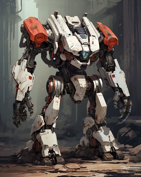 AI-Generated Mech #mecha #mechs #robot #robots #transformer #transformers #gundam #evangelion #aiart Mech Fanart, Mech Design Concept Art, Homunculus Servant, Mech Suit Concept Art, Mechs Art, Sci Fi Mech, Robots Artworks, Mech Robot, Combat Robot