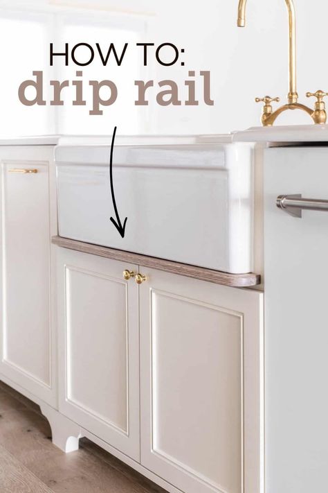 How to Make a Sink Drip Rail - Jenna Sue Design Kitchen Sink Ideas, Using Scrap Wood, Water Dripping, Kitchen Sink Cabinet, Jenna Sue Design, Modern Kitchen Sinks, Jenna Sue, Sink Ideas, Kitchen Mood Board