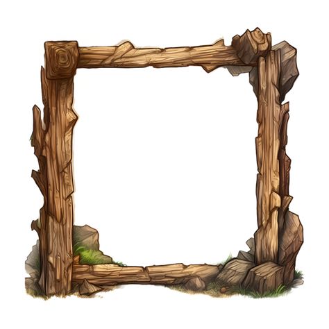 Wooden Border Frame Watercolor Clipart AI Generated Wood Border Design, Free Borders And Frames Clip Art, Round Gazebo, Ui Design Ideas, Mobile Game Ui, African Buffalo, Sprite Sheet, Watercolor Frame, Frame Watercolor