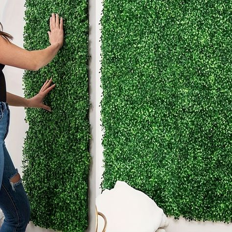 Faster shipping. Better service Boxwood Backdrop, Greenery Wall Decor, Artificial Grass Wall, Balkon Decor, Garden Backdrops, Boxwood Hedge, Grass Wall, Faux Grass, Artificial Plants Outdoor