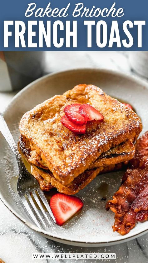 Pillowy, buttery brioche dipped in cinnamon-vanilla egg custard make this the best brioche French toast recipe! Tender, decadent and so easy! Best Brioche French Toast, Crème Brûlée French Toast, Brioche French Toast Recipe, Brulee French Toast, Creme Brulee French Toast, Homemade Brioche, Classic French Toast, Brioche French Toast, Overnight French Toast