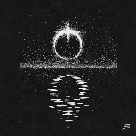 Solar Eclipse Illustration, Light In The Dark Art, Lunar Eclipse Drawing, Eclipse Sketch, Lunar Eclipse Aesthetic, Solar Eclipse Drawing, Comet Illustration, Eclipse Drawing, Eclipse Artwork