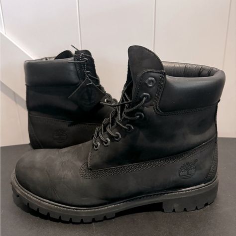 Men’s 10.5 Black Timberland Boots Timberland Boots Black, Black Timberlands, S 10, Timberland Boots, Boot Shop, Boots, 10 Things, Closet, Fashion Tips