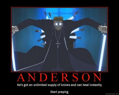 Alexander Anderson, from "Hellsing Ultimate" Hellsing Abridged, Alexander Anderson, Anime Logic, Otaku Issues, Hellsing Alucard, Anime Rules, Hellsing Ultimate, Tv Size, Stuff And Thangs