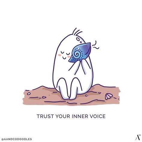 Inner Voice Illustration, Voice Illustration, Inner Voice, Doodle Illustration, Cute Doodles, Trust Yourself, The Voice, Affirmations, Doodles