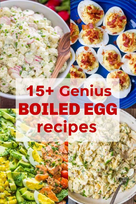 15 Genius ways to use Hard Boiled Eggs! If you have a fridge full of leftover Easter eggs or you just love boiled eggs, this list of hard boiled egg recipes will get you excited. Includes our fail-proof hard boiled eggs recipe. | natashaskitchen.com Creative Egg Recipes, Egg Nutrition Facts, Boiled Egg Recipes, Hard Boiled Egg Recipes, Kitchen 2023, Making Hard Boiled Eggs, Easter Food, Egg Dishes, Boiled Egg Diet