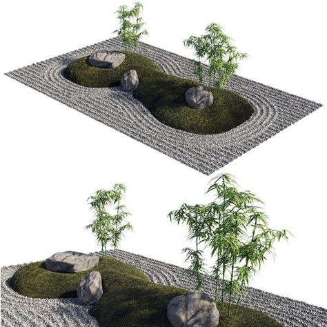 Japanese Rock Zen Garden 03 Japanese Garden Rocks, Sand Zen Garden, Indoor Zen Garden, Japanese Rock Garden, Japanese Zen Garden, Dry Garden, Substance Designer, Japanese Zen, Grasses Garden