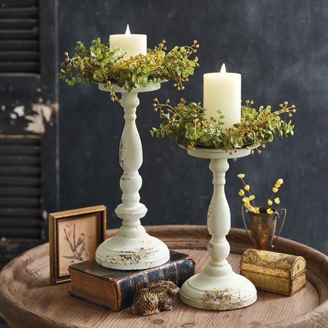 Elevate the beauty and ambiance of your home with the timeless charm of our rustic Antique Pillar Candle Holders. These exquisite pieces are designed to bring a sense of warmth, elegance, and sophistication to any room. Featuring dazzling gilded accents that catch the light, they reflect a soft, inviting glow when paired with flickering candles, transforming your space into a tranquil retreat. Premium Craftsmanship and Rustic Appeal Each candle holder is expertly crafted from high-quality metal, Distressed Candle Holders, Pillar Holders, Candle Arrangements, Small Candle Holders, Lantern Pendant Lighting, Flickering Candles, Candle Holder Decor, Decorative Planters, Small Candles