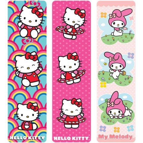 Hello Kitty Bookmarks Free Printable, Kawaii Bookmarks Printable, Sanrio Bookmark, Hello Kitty Bookmark, Hello Kitty Book, Origami Templates, Girly Graphics, Free Printable Bookmarks, Handmade Bookmarks Diy