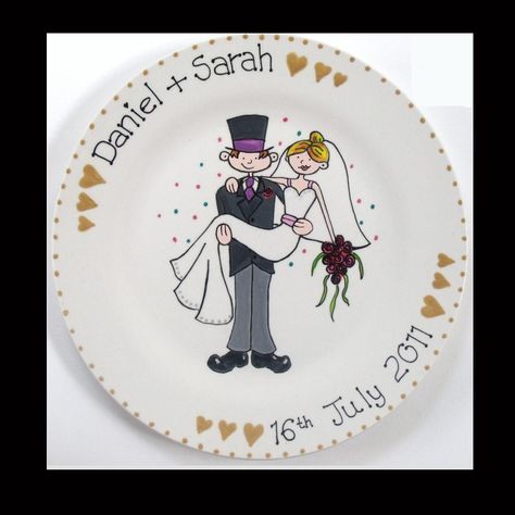 Wedding Plate Paint A Plate, Wedding Plate, Wedding Plates, Hand Painted Ceramics, Business Design, Wedding Gifts, Decorative Plates, Hand Painted, Paint