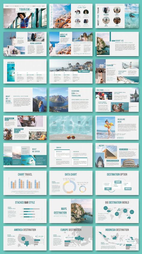 Tourism Presentation Design, Travel Presentation Template, Water Presentation Design, Powerpoint Presentation Ideas, Travel Presentation, Water Presentation, Presentation Folder Design, Catalogue Template, Tourism Design