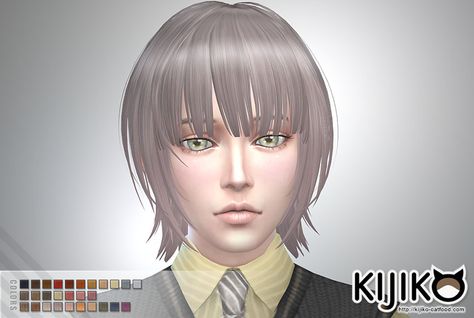 Kijiko Sims: Bob with Straight Bangs for him  - Sims 4 Hairs - http://sims4hairs.com/kijiko-sims-bob-with-straight-bangs-for-him-2/ Sims 4 Short Bangs Hair, Hair With Bangs Cc Sims 4, Sims 4 Cc Hime Cut, Sims 4 Cc Bob Hair With Bangs, Sims 4 Straight Hair With Bangs, Short Bobs With Bangs, Sims 4 Blog, Straight Bangs, Bob With Bangs