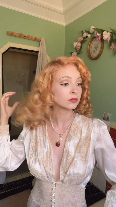 Carly Knight on Reels | carlyknighht · Original audio Carly Knight, Pink Mirror, Vintage Hairstyles, Necklace Earrings, Hair Inspo, My Favorite, Roses, Audio, Hairstyles