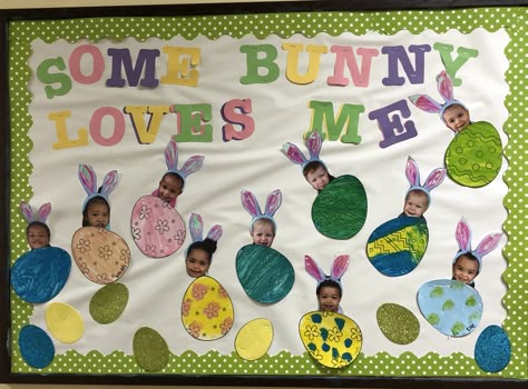 Bunny Bulletin Boards Preschool, Easter Themed Bulletin Boards, Hanging With My Peeps Bulletin Board, Easter Boards Bulletin Preschool, Easter Preschool Bulletin Board Ideas, Easter Bulletin Board Ideas For School, Peeps Bulletin Board Ideas, Easter Door Decorations Classroom Preschool, Preschool Easter Bulletin Boards