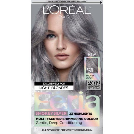 Loreal Paris Feria, Feria Hair Color, Ash Gray Hair Color, Ash Grey Hair, Silver Hair Dye, Blue Black Hair Color, Loreal Hair Color, Edgy Hair Color, Loreal Hair