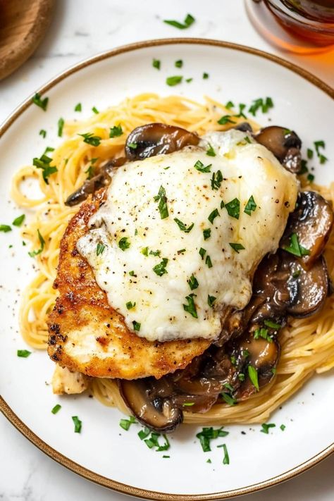 Chicken Lombardy - Insanely Good Chicken Lombardy Recipes, Chicken Lombardy, Chicken And Pasta, Recipe For Chicken, Marsala Wine, Lets Eat, Savory Chicken, Steamed Vegetables, Chicken Main Dishes