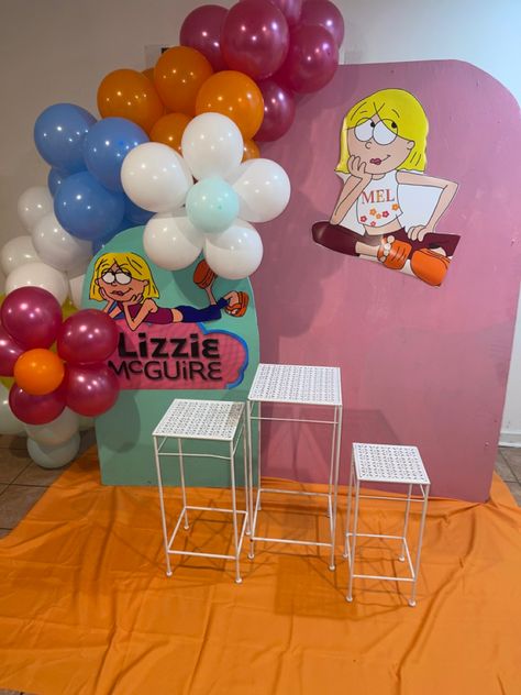 2000s Disney Channel Themed Party, Lizzie Mcguire Birthday Party Decorations, Lizzie Mcguire Bachelorette Party, Lizzie Mcguire Party Ideas, Lizzie Mcguire Birthday Party, Lizzie Mcguire Party, Lizzie Mcguire Birthday, Web Nostalgia, Cartoon Party