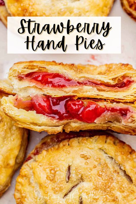 Get ready to fall in love with these mini strawberry hand pies. From their buttery crust to the burst of fresh strawberry filling, they're a delightful way to enjoy the best of the season. #MiniPies #StrawberrySeason Mini Strawberry Pies, Fruit Hand Pies, Strawberry Pies, Strawberry Hand Pies, Dessert Pie Recipes, Turnover Recipes, Buttery Pie Crust, Hand Pie Recipes, Strawberry Pie Filling