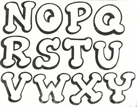 Fancy Fonts Alphabet, Scrapbook Fonts, Bubble Letter Fonts, Alphabet Templates, Alfabet Letters, Alphabet Stencils, Graffiti Alphabet, Hand Lettering Alphabet, Lettering Alphabet Fonts