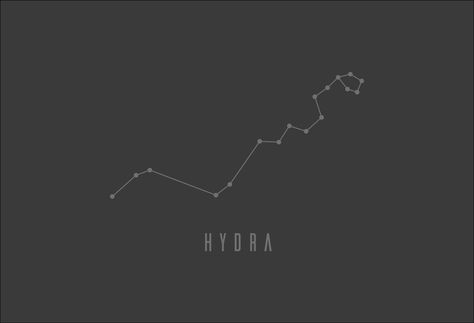 Hydra - constellation Hydra Constellation Tattoo, Constellation Drawings, Hydra Constellation, Astronomical Tattoo, Constellation Drawing, Hotel Logo, Night Sky Wallpaper, Constellation Tattoos, Star Constellations