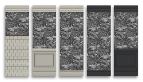 Sims 4 Wall Cc, Coastal Wallpaper, Free Sims 4, 4 Wallpaper, Scandinavian Wall, Painted Paneling, Sims 4 Build, January 10, Sims 4 Houses