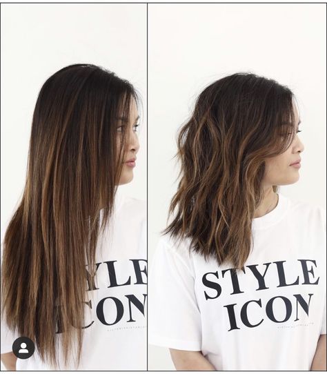 Past Collar Bone Length Hair, Long To Mid Length Hair Before And After, Collar Bone Haircut, Collar Bone Length Hair, Collar Bone Hair, Balayage Vs Highlights, Hair Color Pictures, Anh Co Tran, Easy Hair Cuts