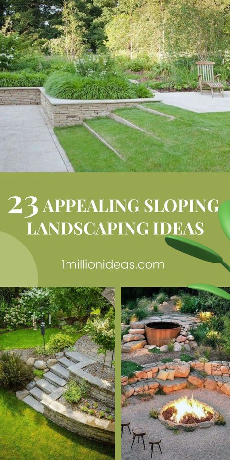 Taking them a look you will see that they are so beautiful and impressive. From super-chic plans, smartly rendered retaining walls, and slickwater features, or go for wilder and more relaxed plant-packed borders, informal mown paths to rippling streams. The choice is endless with each offering distinct characteristics. Making one for your backyard means you not only change the boring backyard but also you make your garden looks great that easy stone any heart when seeing for the first glace. Garden Simple Ideas, Backyard Hill Landscaping, Retaining Wall Patio, Corner Garden Ideas, Backyard Retaining Walls, Stone Walls Garden, Sloped Backyard Landscaping, Garden Simple, Landscaping A Slope