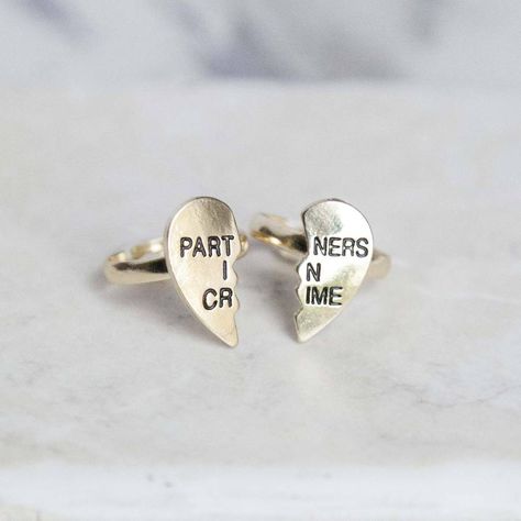 Dainty Gold Band, Bff Rings, Heart Shaped Diamond Ring, Best Friend Rings, Bff Jewelry, Friend Rings, Friend Jewelry, Bff Necklaces, Best Friend Jewelry