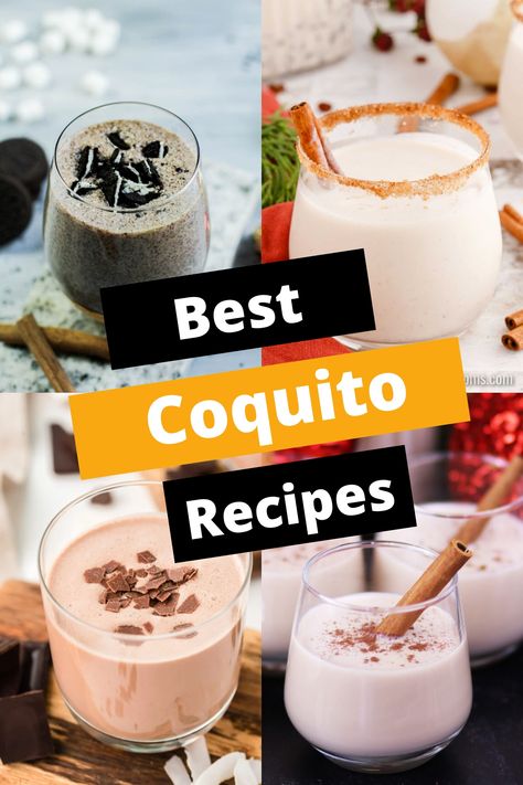 TOP 25 COQUITO RECIPES TO TRY AT HOME Henny Coquito Recipe, Peppermint Coquito Recipe, Banana Coquito Recipe, Cookies And Cream Coquito, Coquito Flavors Recipe, Puerto Rican Christmas Drink, Coquito Recipe Flavored, Best Coquito Recipe Puerto Rico, Strawberry Coquito Recipe