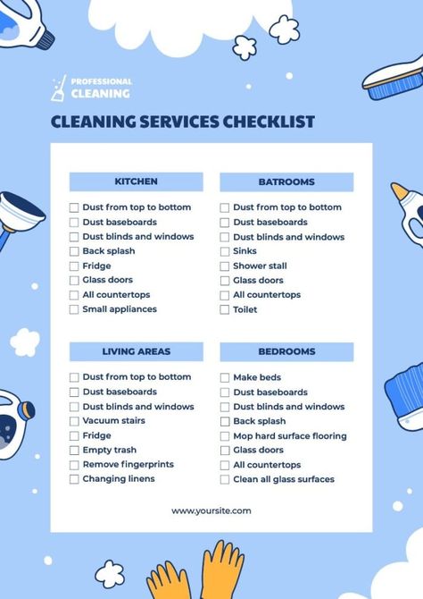 Hand-drawn Cute Professional Cleaning Services Checklist Maid Service Checklist, Cleaning Service Checklist, Tidy Tips, Dusting Blinds, Menu Maker, Cleaning Schedules, Presentation Maker, Service Ideas, Invitation Maker